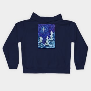 Christmas Night in the Mountains Kids Hoodie